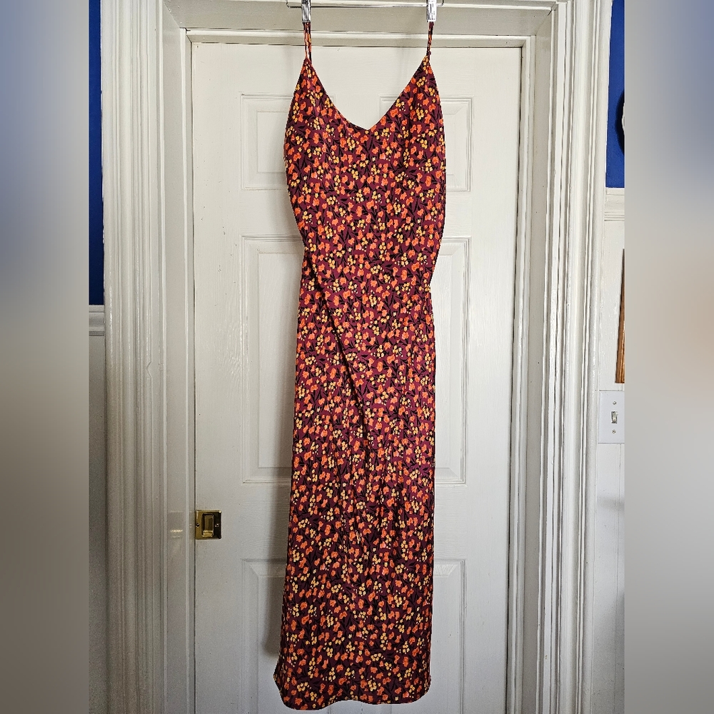 Zara Floral Midi Dress - Red and Yellow